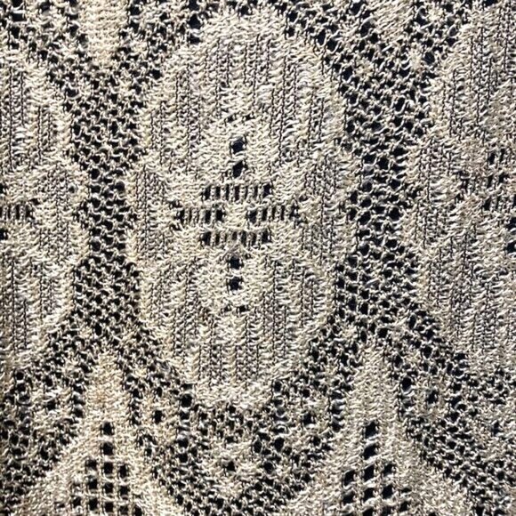 Vintage Helen Ball Lace Fringe Dress Size 14 With Beige Black Pattern - Picture 4 of 8